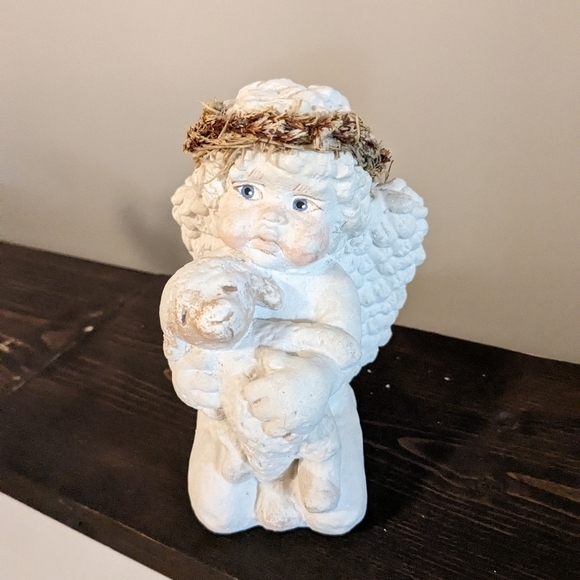 VINTAGE Kristin Haynes Dreamsicles Love My Lamb Cherub Angel Cast Art - Picture 1 of 7